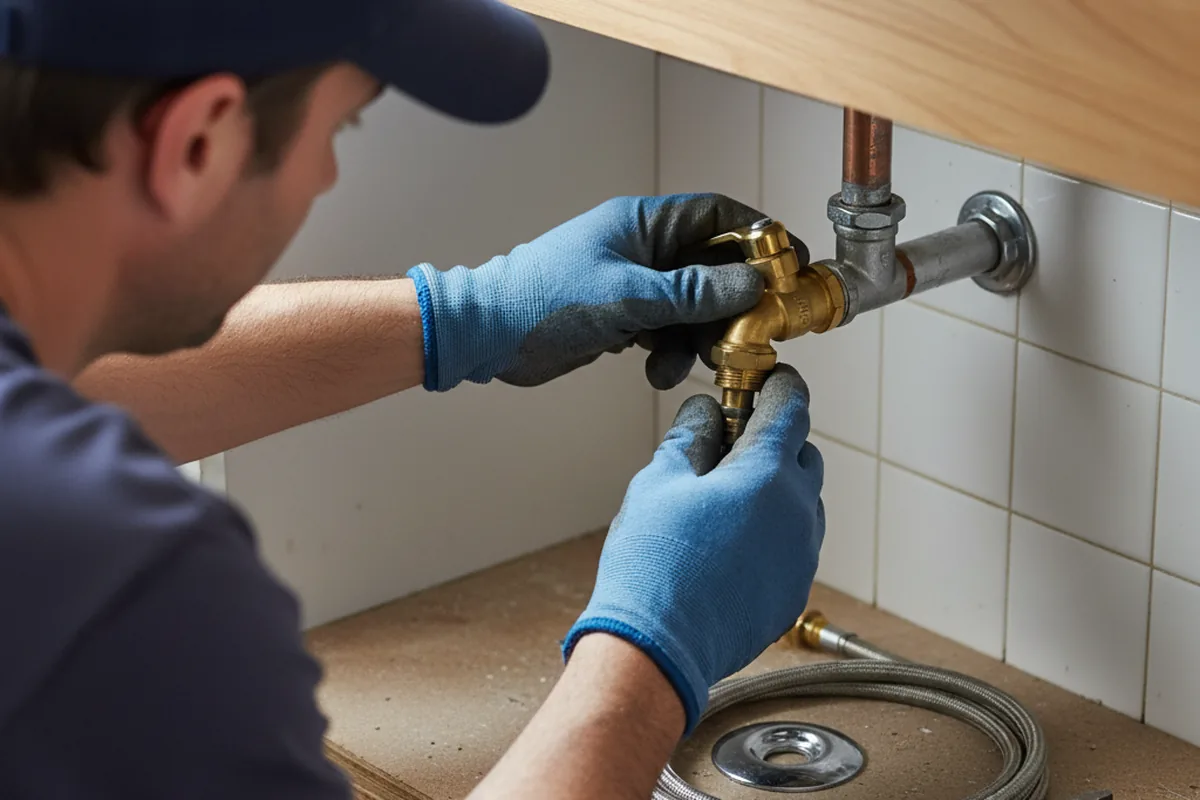 Shutoff valve and fitting work during Faucet and Fixture Repair in Pleasant Lake